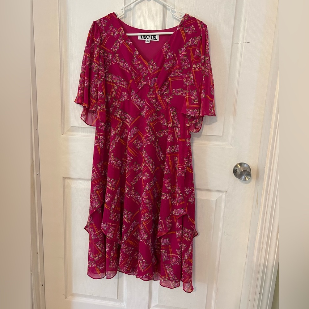 Mixit Women's Vibrant Pink High Low Dress